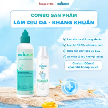 [COMBO] Dung dịch DIZIGONE Baby - Chai xịt 100ml & Dung dịch điện hóa DIZIGONE: Giúp làm sạch, kháng khuẩn da cho bé