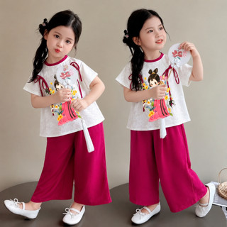Bà ba cho bé gái mặc TẾT chất lụa gấm, Bộ quần áo bà ba bé gái dễ thương diện Trung Thu, Đồ lam đi chùa BB03 -BIATONKIDS