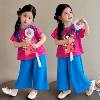 Đồ lam đi chùa cho bé, Set bà ba lụa gấm cách tân bé gái 8-40 kg, Pháp phục lụa mềm mát diện Lễ Tết Trung Thu B04-BIATON