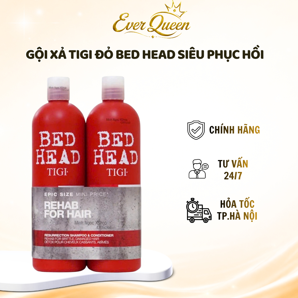 Dầu Gội Xả Tigi Đỏ Bed Head Tái SInh, Siêu Phục Hồi 750ml - Ever Queen