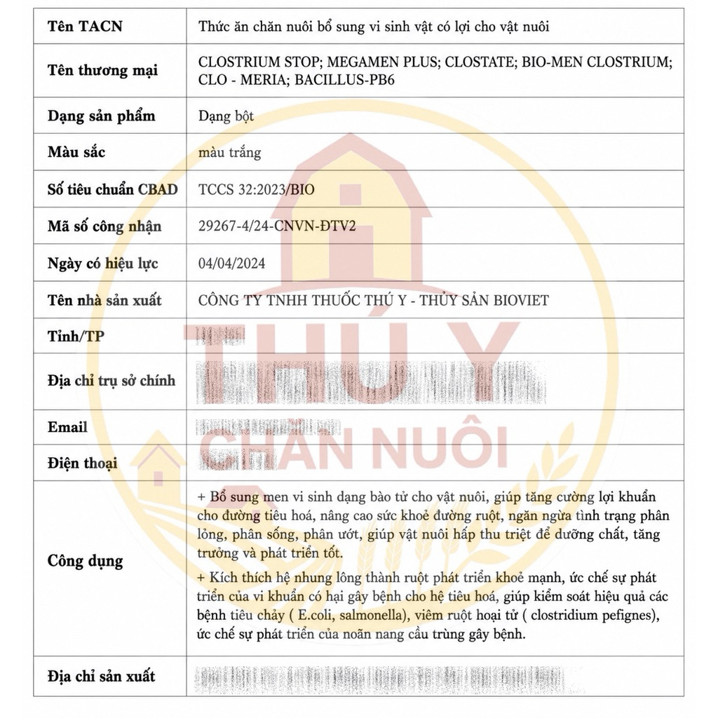 CLOSTRIUM STOP 1KG – Men Sống PB6 + Cao Tỏi Cho Heo, Gà, Vịt | Hỗ Trợ Tiêu Hóa, Tăng Hấp Thu