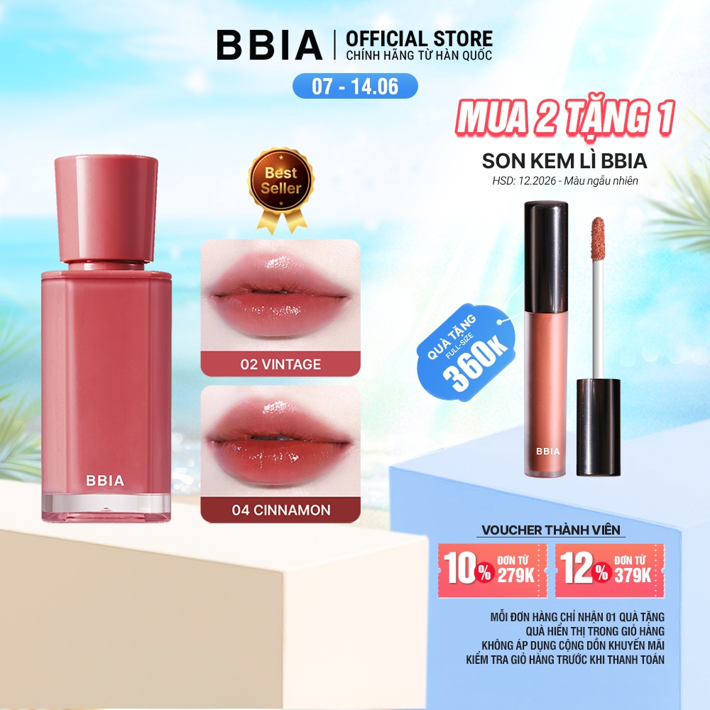 Son tint bóng căng mọng, trong trẻo BBIA Glow Tint