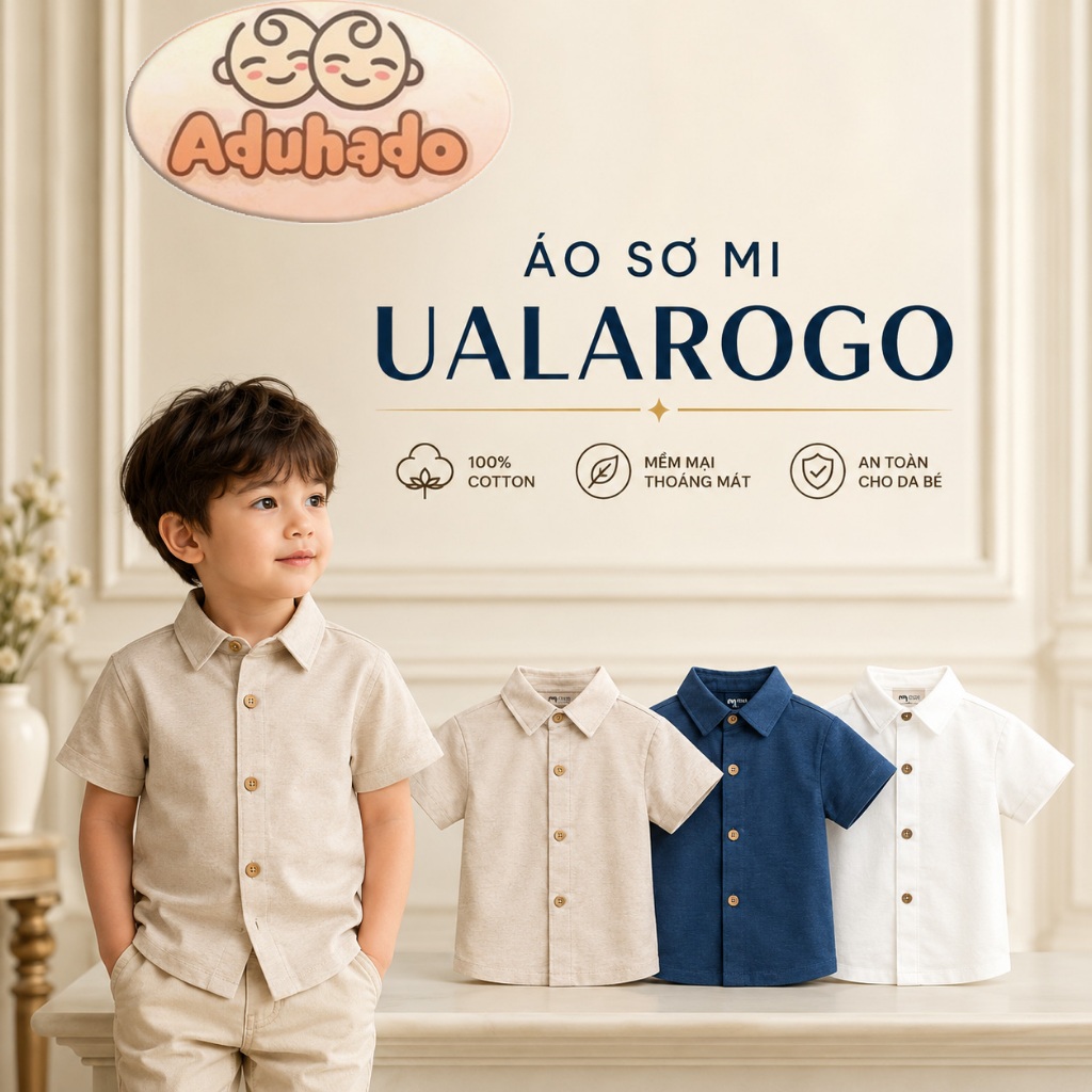 [MINNI x UALAROGO] ÁO SƠ MI POLO CỘC TAY CHO BÉ ĐI HỌC Phong Cách HÀN QUỐC - SIZE 2Y - 6Y