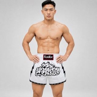 Quần Muay Fighter QMF-U08 - Flash Muay Thai Shorts, Quần Muay Cao Cấp Thêu Họa Tiết