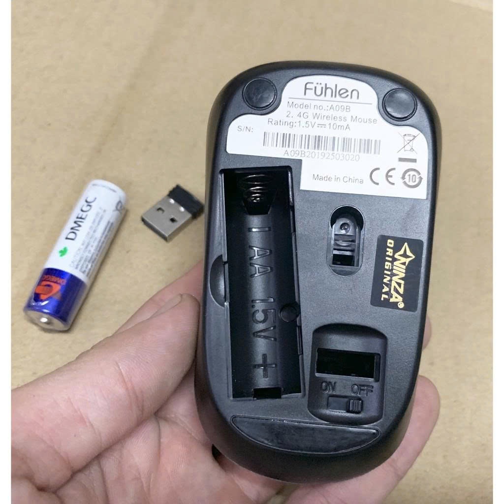 Chuột Không Dây Fuhlen A09 Chính Hãng - Chuột Máy Tính Wireless 2.4G Khoảng Cách 10m Cho Laptop, PC, Văn Phòng