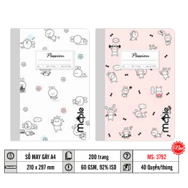 3792 - Sổ may gáy A4 MC.PLE 200 trang định lượng 60gsm
