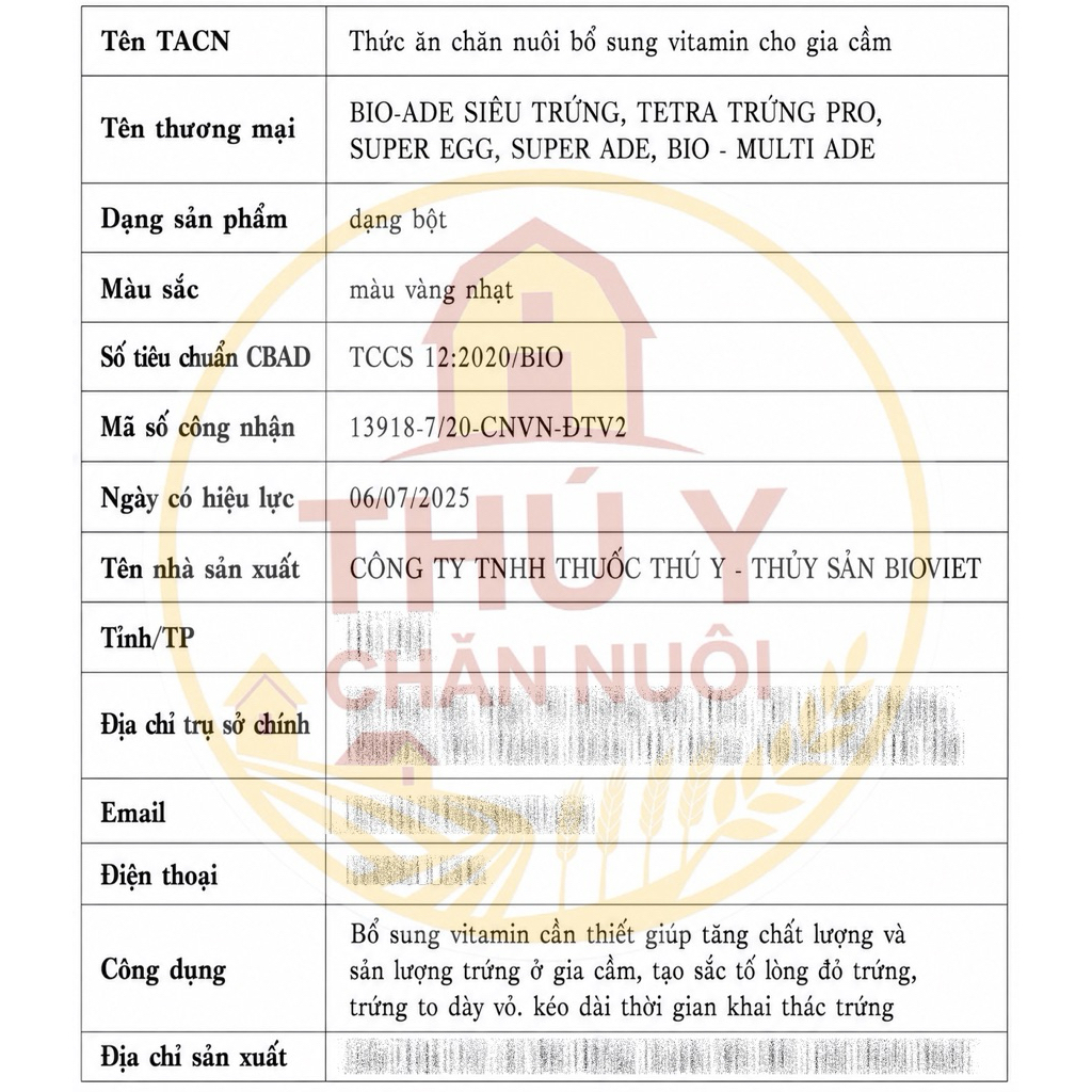 ADE Siêu Trứng 1Kg (10Tr1) Hỗ Trợ Tăng Sản Lượng Trứng, Trứng To, Dày Vỏ, Tăng Tỷ Lệ Ấp Nở Ở Gia Cầm