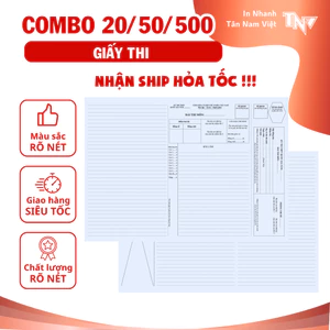 COMBO 20 / 50 / 100 TỜ GIẤY THI THPT – GIẤY KIỂM TRA, LUYỆN THI CHUẨN MẪU
