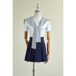 Áo Thun Cotton Nữ LAMER FASHION Cổ Tim Phối Khăn Vai Basic HSD V61B26H014