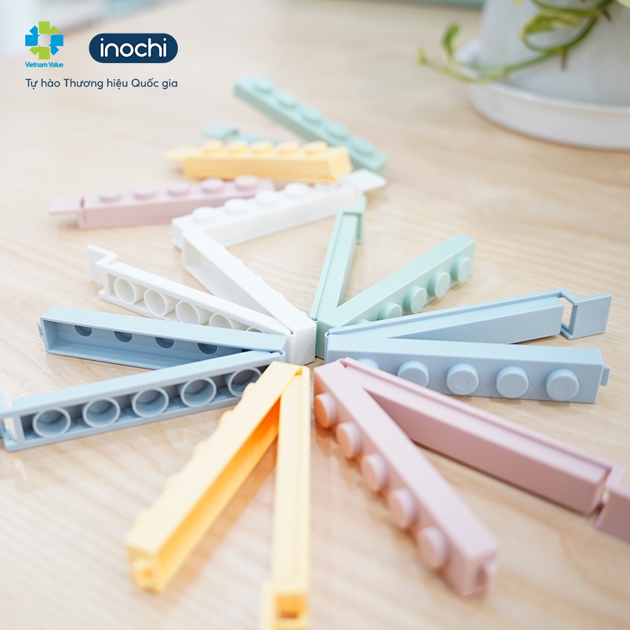Kẹp Miệng Túi Bảo Quản Thực Phẩm Thức Ăn Yoko Inochi (Bộ 10 cái) Thiết Kế Lego Xinh Xắn