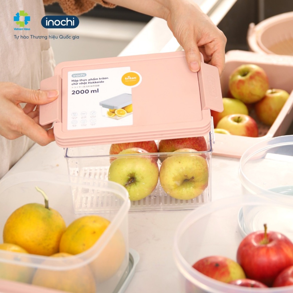 HỘP THỰC PHẨM TRITAN chữ nhật Hokkaido (nhiều dung tích), an toàn cho sức khỏe