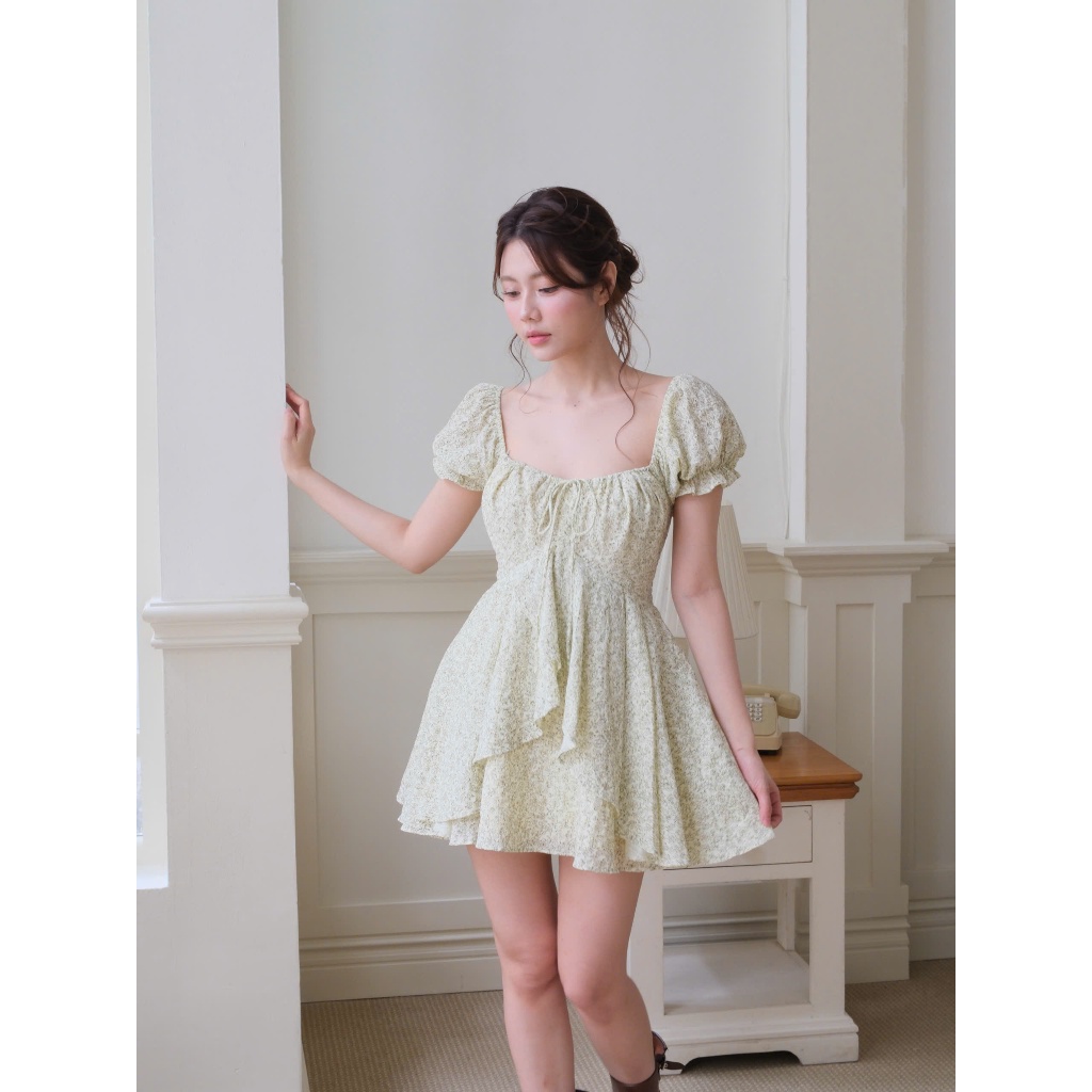 Maddy Dress Nàng Thơ Hoa Nhí Tay Phồng