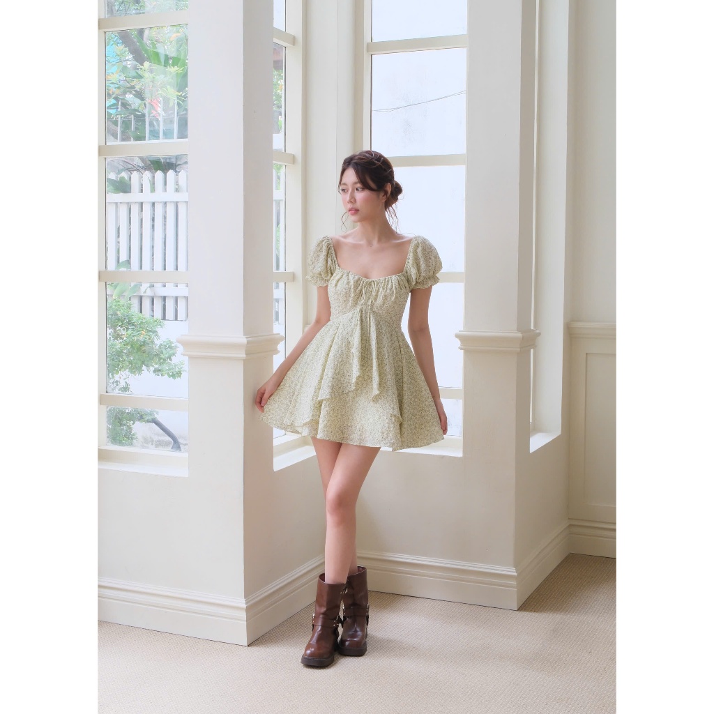 Maddy Dress Nàng Thơ Hoa Nhí Tay Phồng