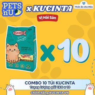 [COMBO 10 TÚI] [CHÍNH HÃNG] [GIÁ TỐT]Hạt Kucinta Cho Mèo Trưởng Thành - Nhiều Vị - 1KG