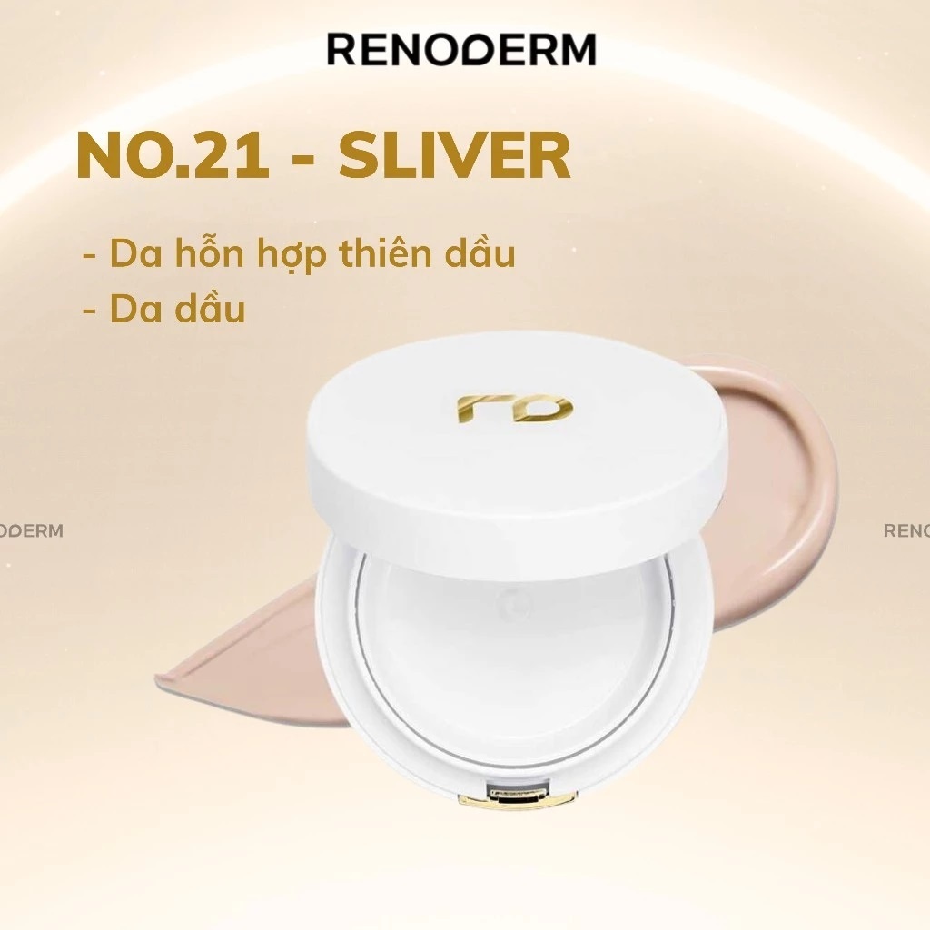 [CHÍNH HÃNG] PHẤN NƯỚC CUSHION RENODERM GLOW SILVER GOLD CHE PHỦ TỰ NHIÊN DƯỠNG DA VÀ CHỐNG NẮNG