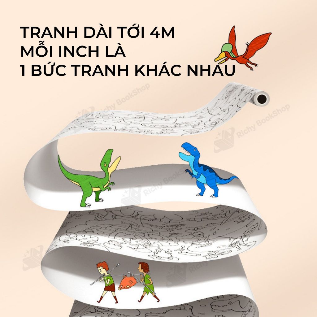 Cuộn tranh tô màu cho bé dán tường khổng lồ 4m*40cm Mideer Adhesive Colouring Scroll