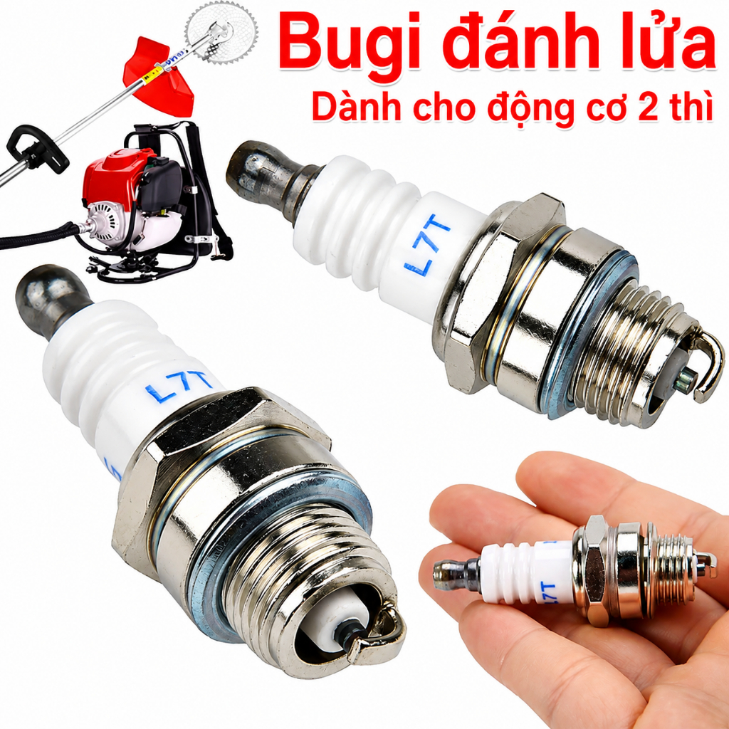 Bugi L7T/BM6A Máy Cắt Cỏ Máy Cưa Xăng 2 Thì Bugi Đánh Lửa 1 Chấu 3 Chấu Chất Lượng Cao