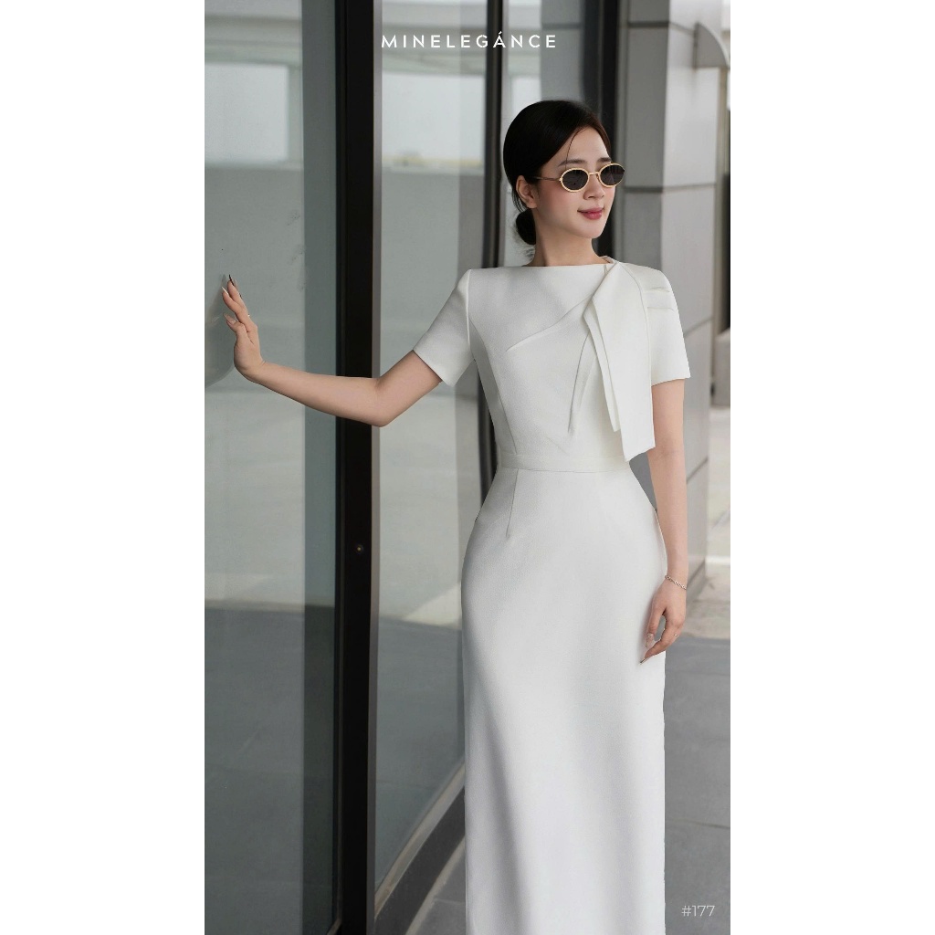MINELEGÁNCE | SET VÁY NƠ VAI DÁNG DÀI, SANG TRỌNG, THANH LỊCH - MIN177