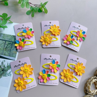 Set 2 kẹp tách hoa mặt cười hoa hướng dương dễ thương xinh xắn