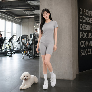 Áo Thun Thể Thao Basic Quần Short Cạp Cao Nâng Mông Co Giãn Tập Luyện Set Gym Nữ Cao Cấp SOLA 26