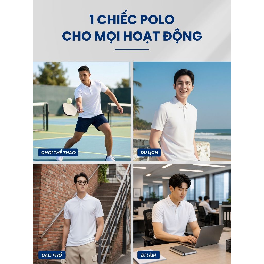 Combo Áo Polo nam Ultra Active dáng suông khô thoáng thấm hút tốt Menswear TOKYOLIFE 40000970