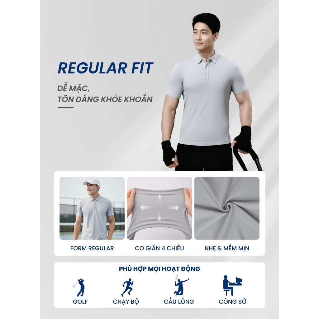 Combo Áo Polo nam Ultra Active dáng suông khô thoáng thấm hút tốt Menswear TOKYOLIFE 40000970