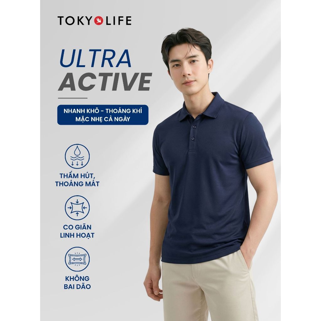 Combo Áo Polo nam Ultra Active dáng suông khô thoáng thấm hút tốt Menswear TOKYOLIFE 40000970