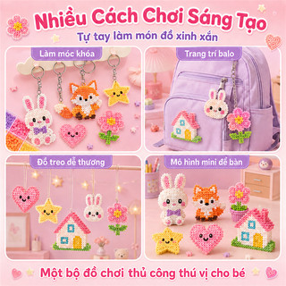 Bộ Hạt Xếp DIY 2.6mm Combo Đầy Đủ, Đồ Chơi Trí Tuệ Giúp Bé Vui Chơi Sáng Tạo