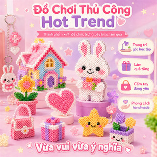 Bộ Hạt Xếp DIY 2.6mm Combo Đầy Đủ, Đồ Chơi Trí Tuệ Giúp Bé Vui Chơi Sáng Tạo