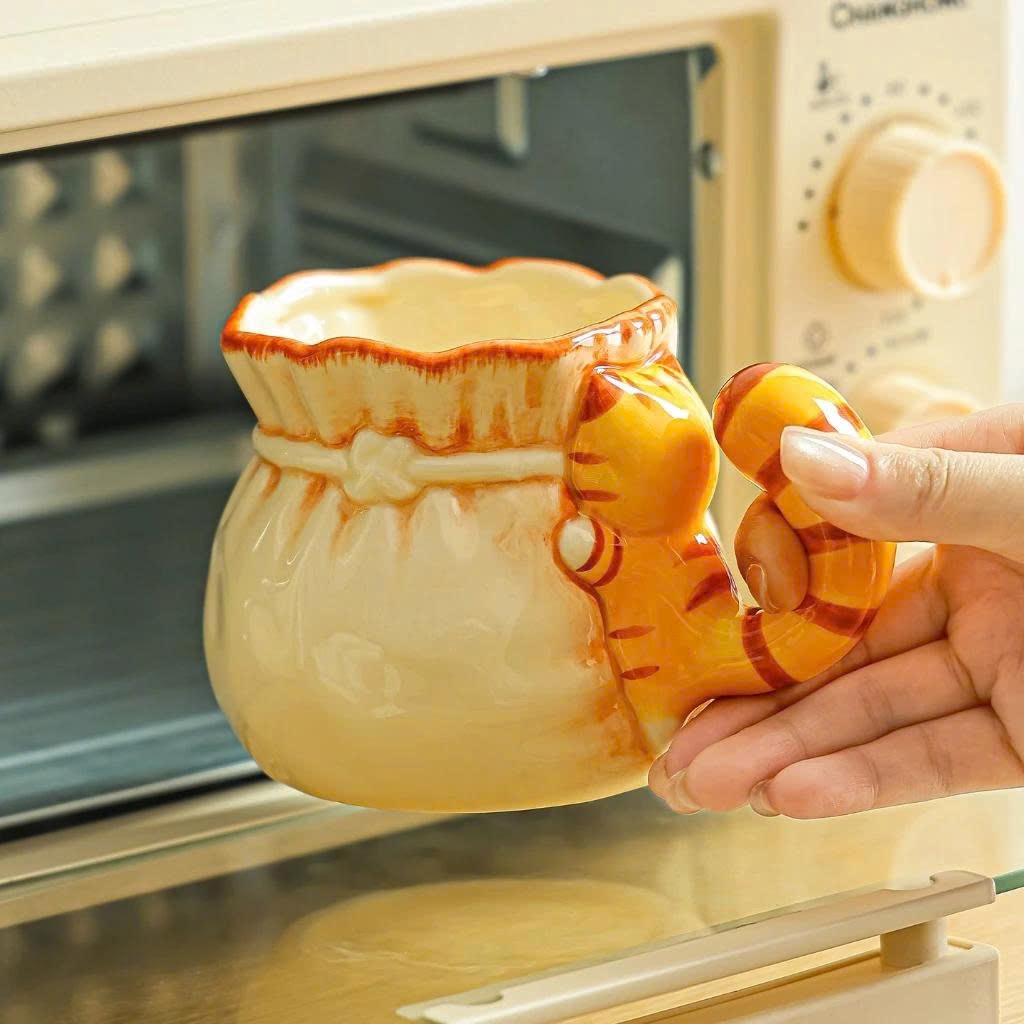 [ Gốm Sứ] Cốc Hình Mèo Cute 3D Ly Uống Cà Phê Trà Sữa Decor Bàn Làm Việc