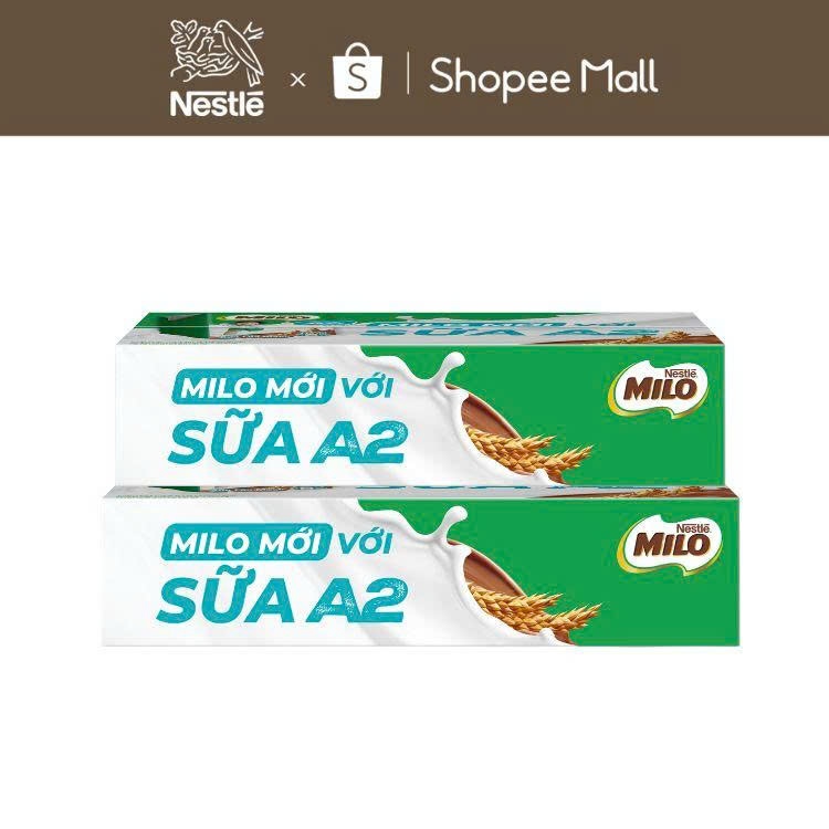 Combo 2 Sữa Lúa Mạch Nestle MILO với sữa A2 MỚI thùng 12 x 110ml (12x4x110ml)