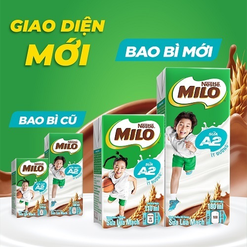 Combo 2 Sữa Lúa Mạch Nestle MILO với sữa A2 MỚI thùng 12 x 110ml (12x4x110ml)