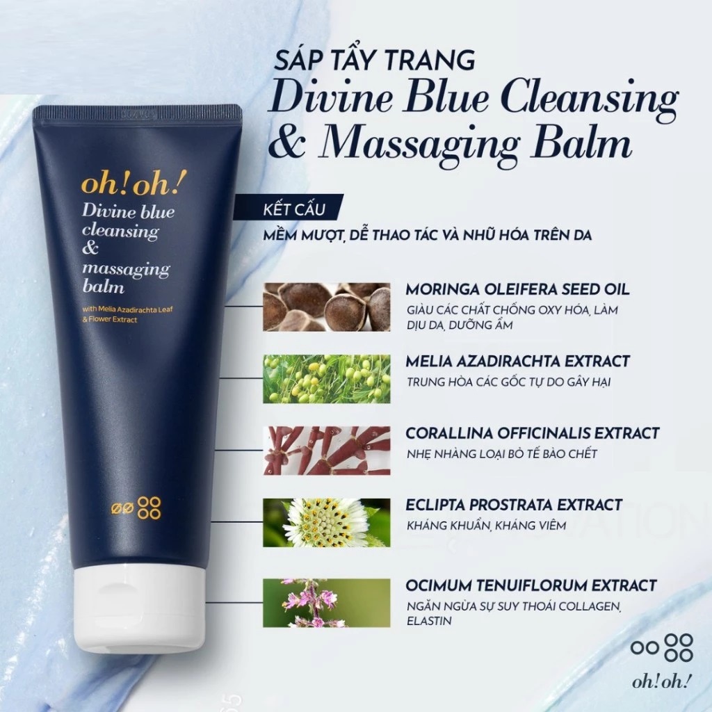 [CHÍNH HÃNG] SÁP TẨY TRANG OH!OH! CLEANSING BALM LÀM SẠCH SÂU TẨY TRANG DỊU NHẸ CHO MỌI LOẠI DA