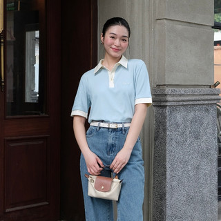Áo Polo Nữ Dáng Suông Áo Thun Cổ Bẻ Cách Điệu Cotton Hàn LAMER O61S26H011