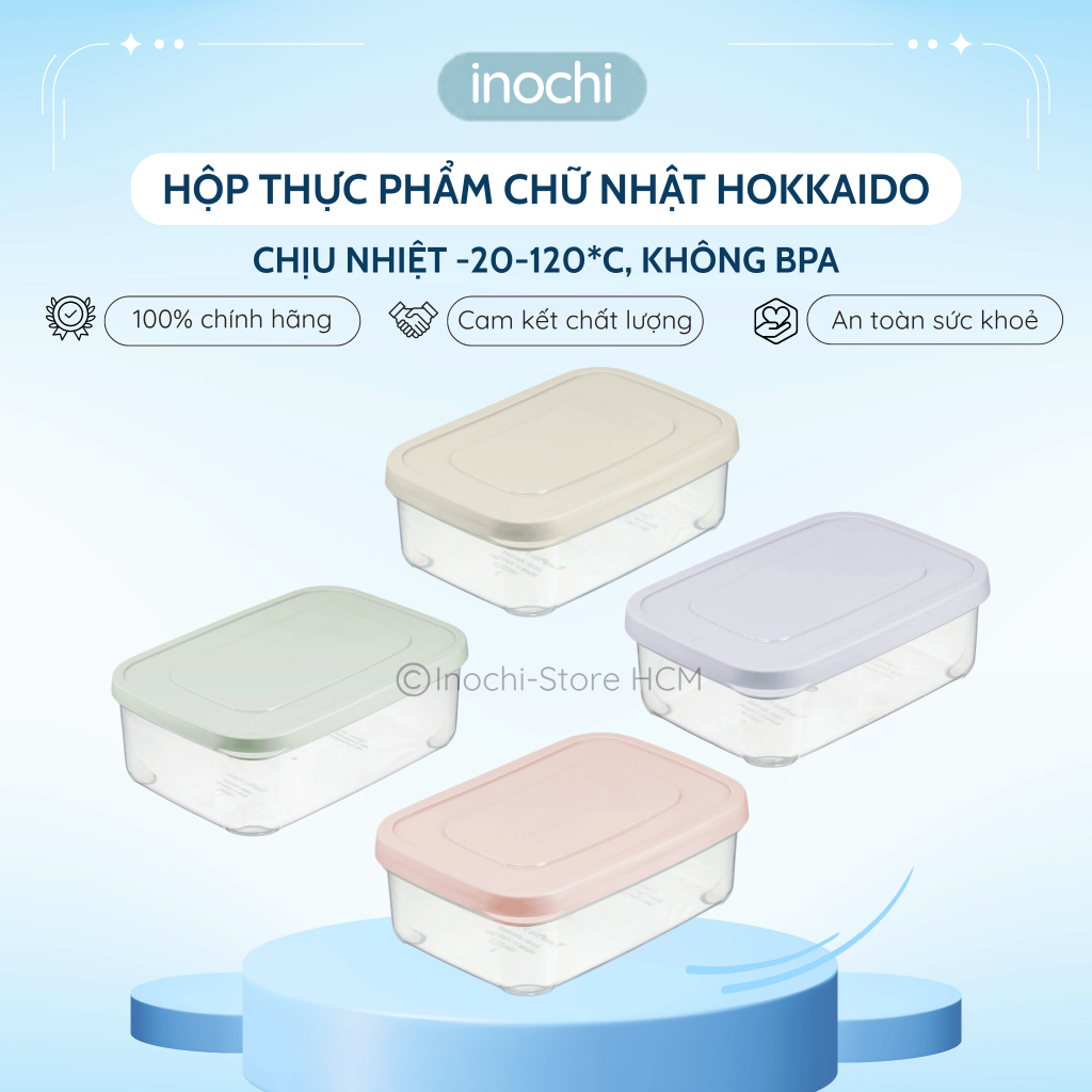 Hộp Nhựa Đựng Thực Phẩm Thức Ăn Hokkaido Chữ Nhật Cao Cấp Trong Suốt Kín Chịu Nhiệt Cao INOCHI