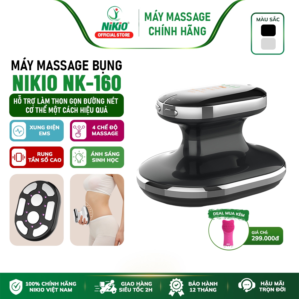 Máy Massage Bụng Giảm Mỡ Nikio NK-160 - Công nghệ EMS Giảm Mỡ Hiệu Quả, Giảm Đau Bụng Kinh