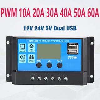 Ảnh 2 – 30A/40A/60A 12V24V Thiết bị sạc pin từ năng lượng mặt trời đầu USB màn hình LCD