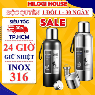 Bình giữ nhiệt 2000ml inox 316 cao cấp, bình nước inox giữ nhiệt 24g có khay lọc trà inox