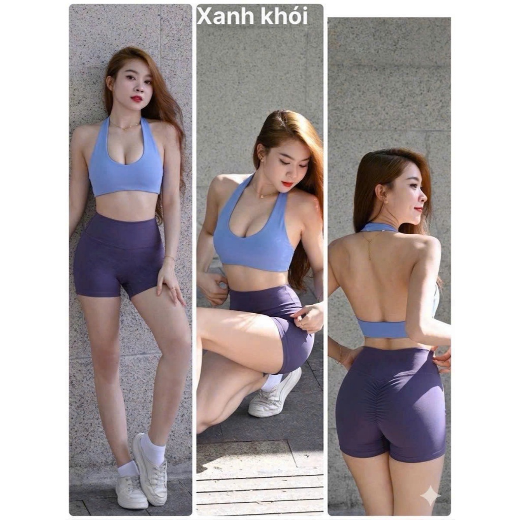 Set Ngắn Yếm Sport Nữ Mix Màu Tập Gym, Yoga, Aerobic, Pilates