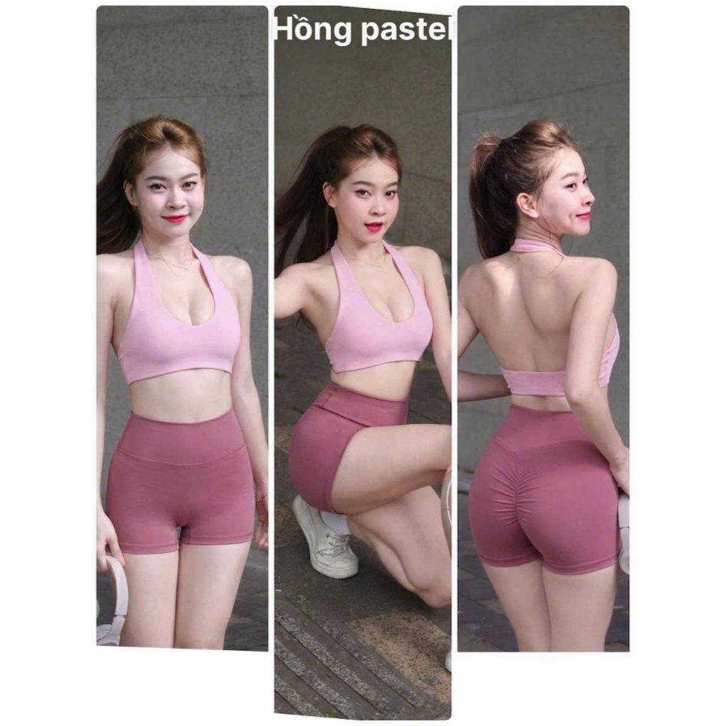 Set Ngắn Yếm Sport Nữ Mix Màu Tập Gym, Yoga, Aerobic, Pilates