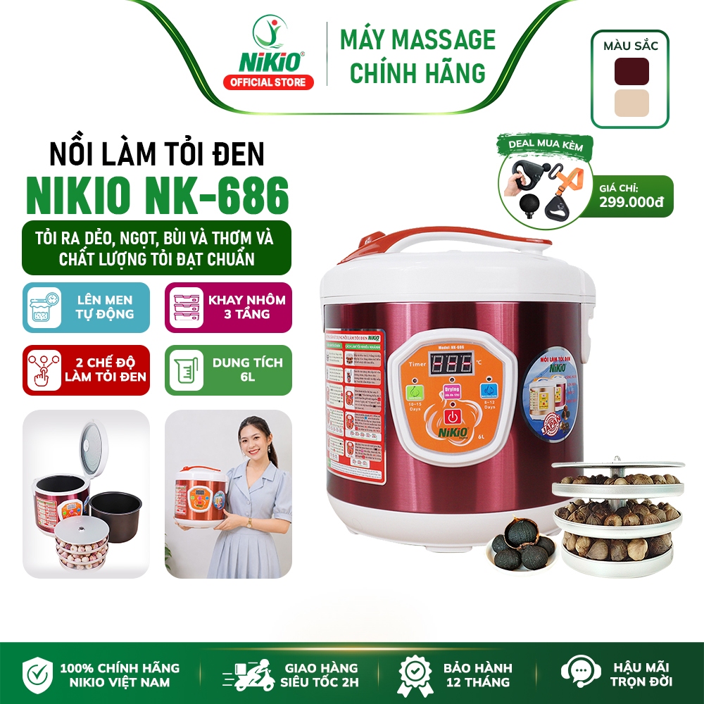 Máy Làm Tỏi Đen Tùy Chỉnh Nhật Bản Nikio NK-686 - Làm được 2kg tỏi đen - Chính Hãng - Cao Cấp