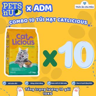CHÍNH HÃNG] [GIÁ TỐT] [TIẾT KIỆM] [COMBO 10 GÓI] Thức ăn hạt Catlicious cho mèo vị Cá biển túi 1kg