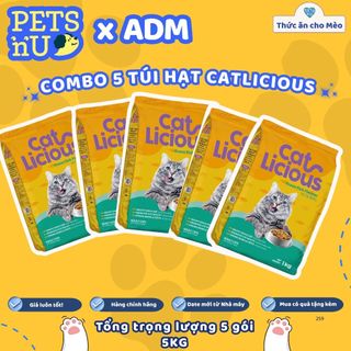 CHÍNH HÃNG] [GIÁ TỐT] [TIẾT KIỆM] [COMBO 10 GÓI] Thức ăn hạt Catlicious cho mèo vị Cá biển túi 1kg