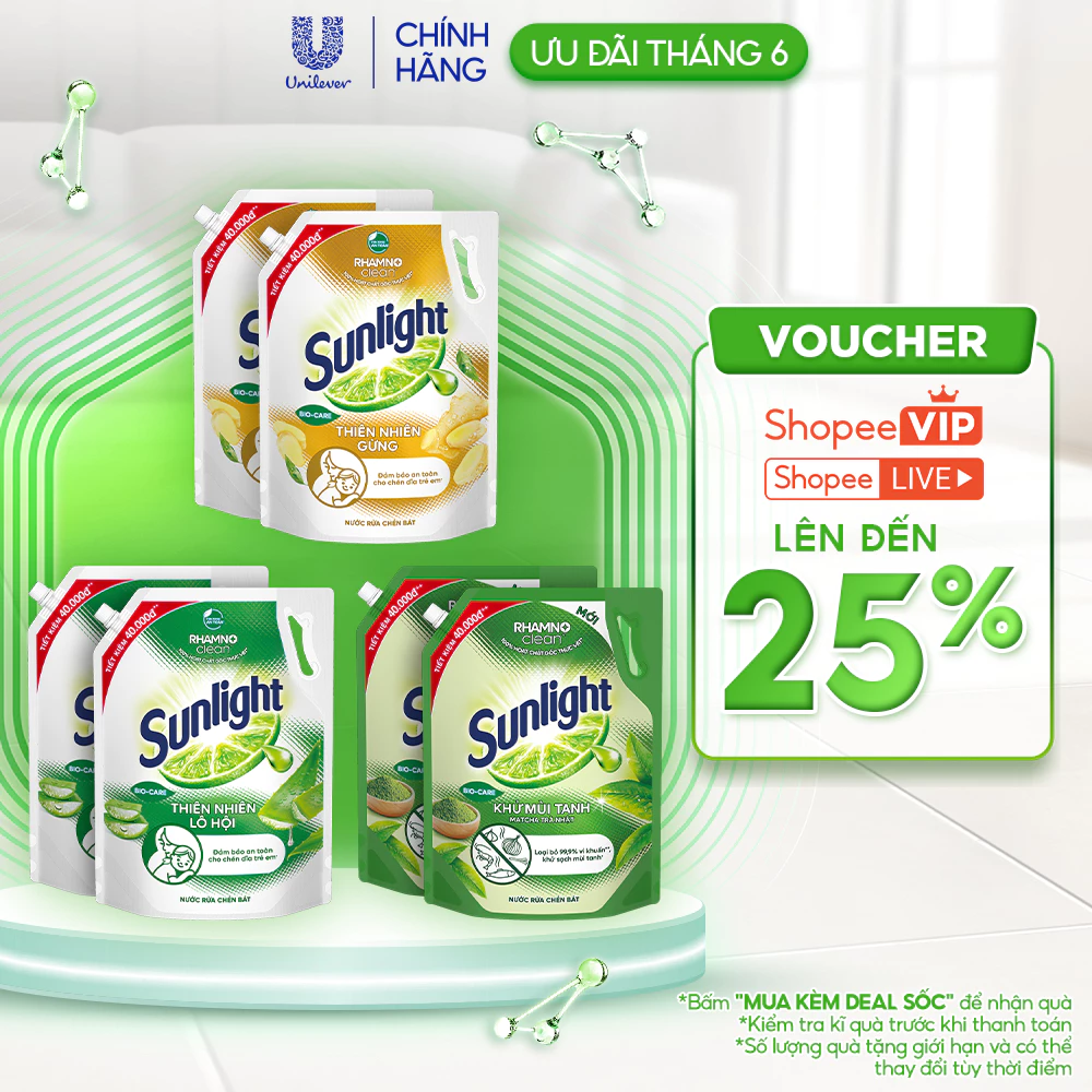 Combo 2 Nước rửa chén Sunlight Bio-care với thành phần từ 100% tự nhiên Túi 3.3kg — bếp nhà mình