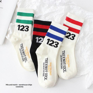 5/10 Pairs Tất thể thao sọc thời trang thoáng khí Mẫu dành cho cả nam và nữ
