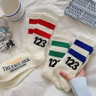 5/10 Pairs Tất thể thao sọc thời trang thoáng khí Mẫu dành cho cả nam và nữ