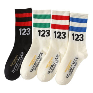 5/10 Pairs Tất thể thao sọc thời trang thoáng khí Mẫu dành cho cả nam và nữ