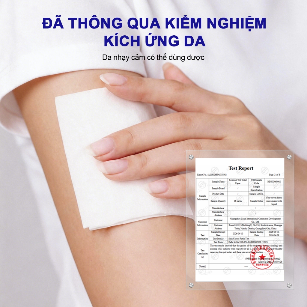 Soulcool Khăn Giấy Ướt Vệ Sinh – Không Chất Diệt Khuẩn – Tan Trong Nước, Xả Bồn Cầu – Không Cồn, Dịu Nhẹ – 7 Tờ/Gói