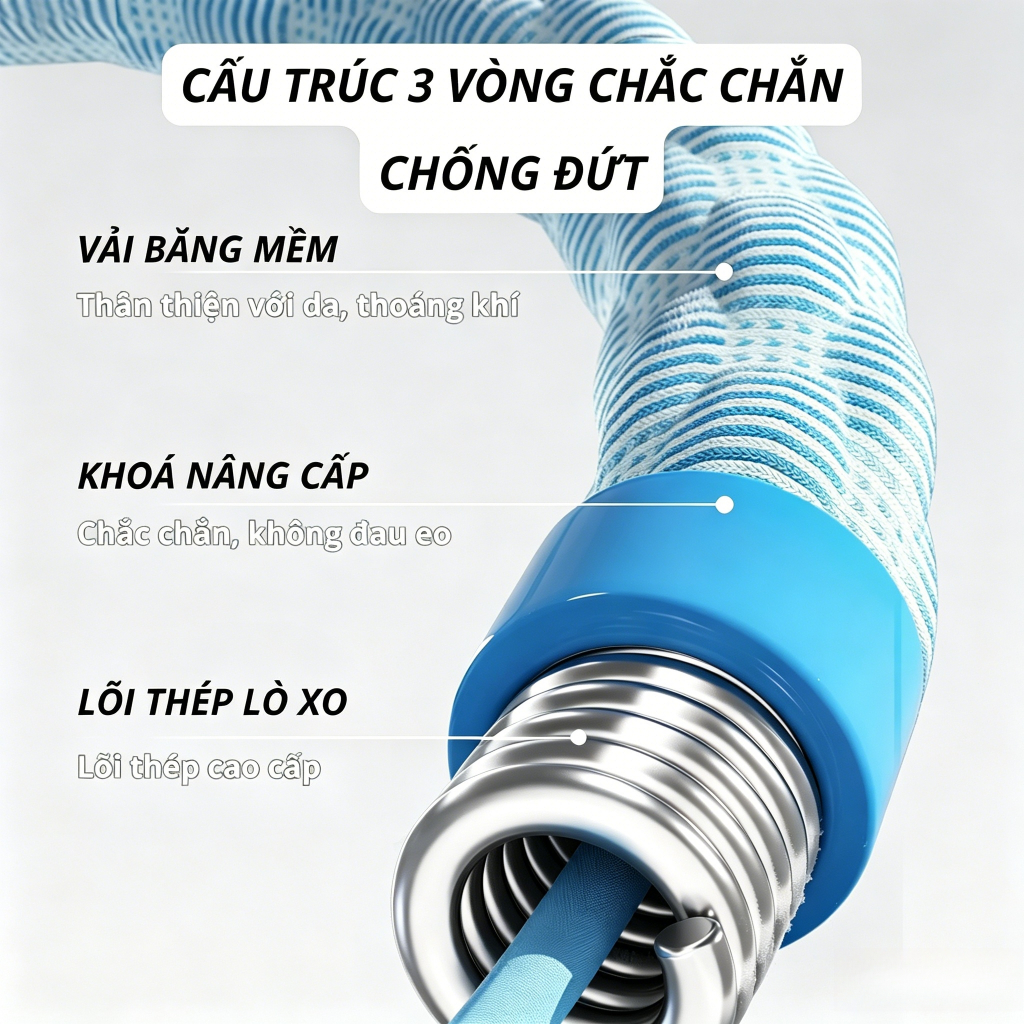 Vòng lắc eo chất liệu vải sợi mát，Vòng Lắc Eo Lò Xo Vải Băng Massage 3D，Vòng Lắc Eo Giảm Mỡ Bụng