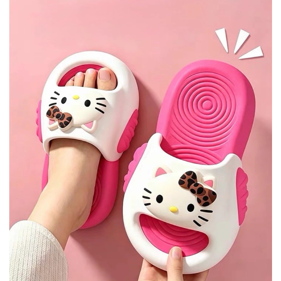 Dép bánh mì thời trang hoạt hình mèo cho bé Gái EVA Siêu Nhẹ Chống Trượt Đế Mềm Êm Chân Đi Học Đi Chơi